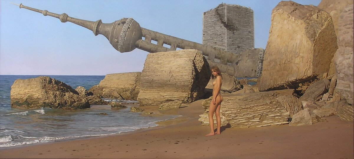 Геннадий Улабин. "Эхо цивилизации". Холст, масло. 89x195 