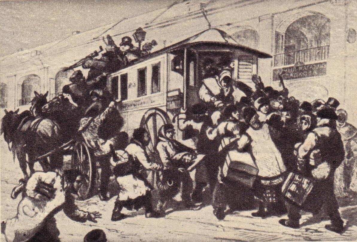 «Минута остановки конки на углу Садовой и Невского»