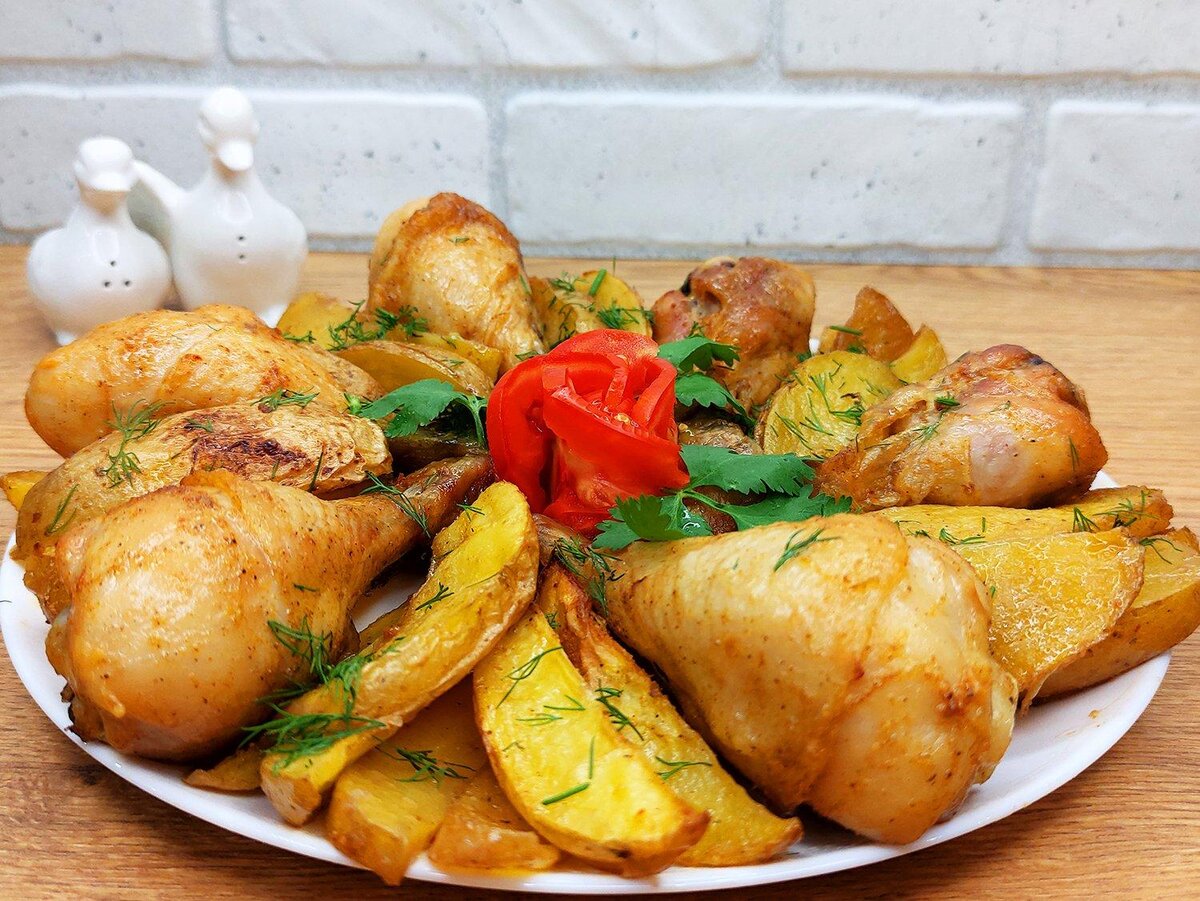 курица с картофелем в духовом шкафу
