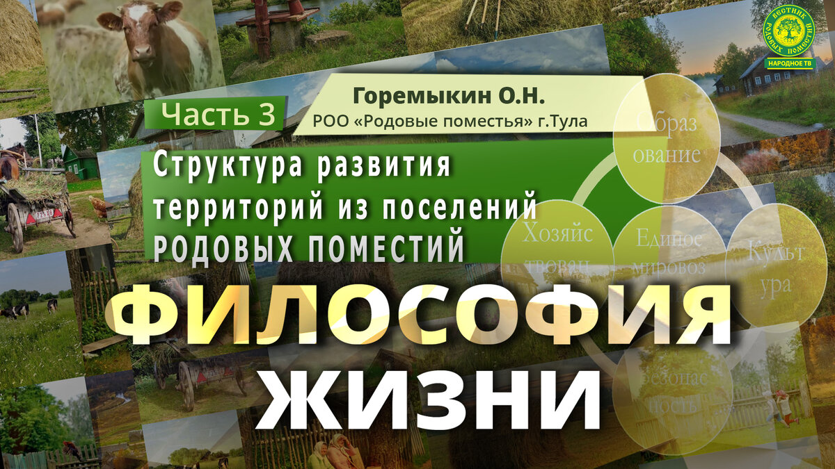 Структура комплексного развития территорий на основе поселений состоящих из Родовых поместий.
