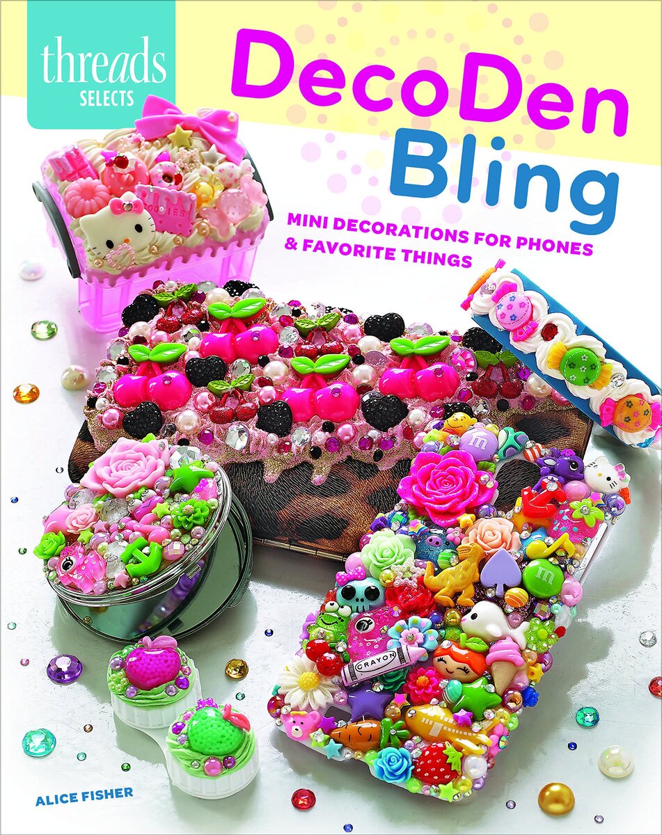  🧡🧡🧡
DecoDen Bling: Mini decorations for phones & favorite things (Threads Selects): Fisher, Alice. Книга на сайте Amazon.com. URL:https://www.amazon.com/DecoDen-Bling-decorations-favorite-Threads/dp/1627108874 Ярко иллюстрируют примеры украшения разных вещей. Иногда чересчур. 