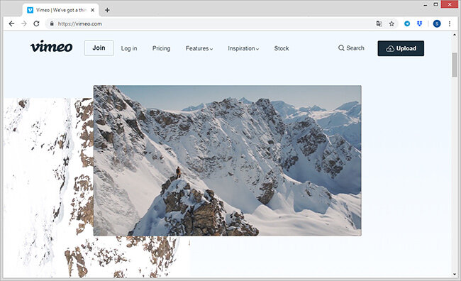  Главная страница Vimeo