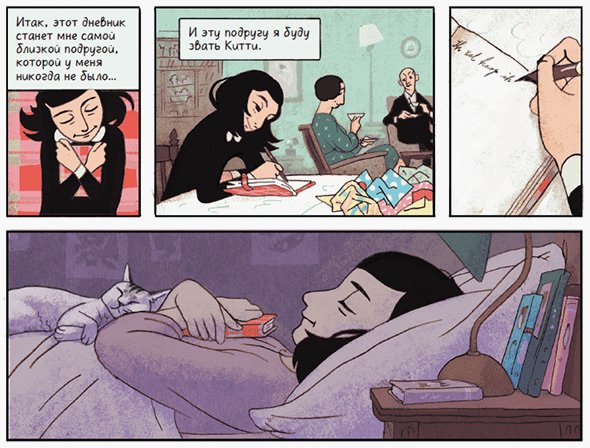 Иллюстрации из книги «Дневник Анны Франк: графическая версия». Издательство «Манн, Иванов и Фербер», 2018 год 
