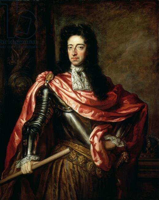 Вильгельм III Оранский, Штатгальтер СШ Нидерландов с 1672 года, Король Англии с 1688 года, двоюродный дядя Петра I, главный бенефициар убийства Царя Алексея Михайловича.