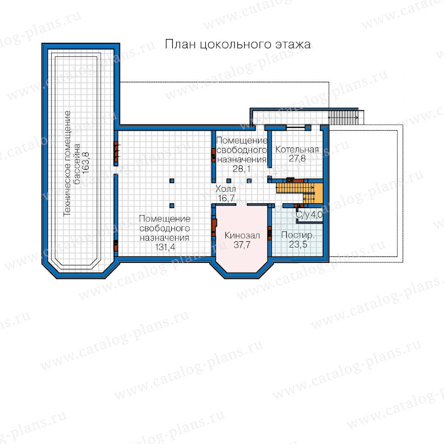 62-10BL - Проект трёхэтажного дома с бассейном для большой семьи. Гараж на  2 автомобиля, пять жилых комнат. | Проекты Домов - Catalog-Dom.ru | Дзен