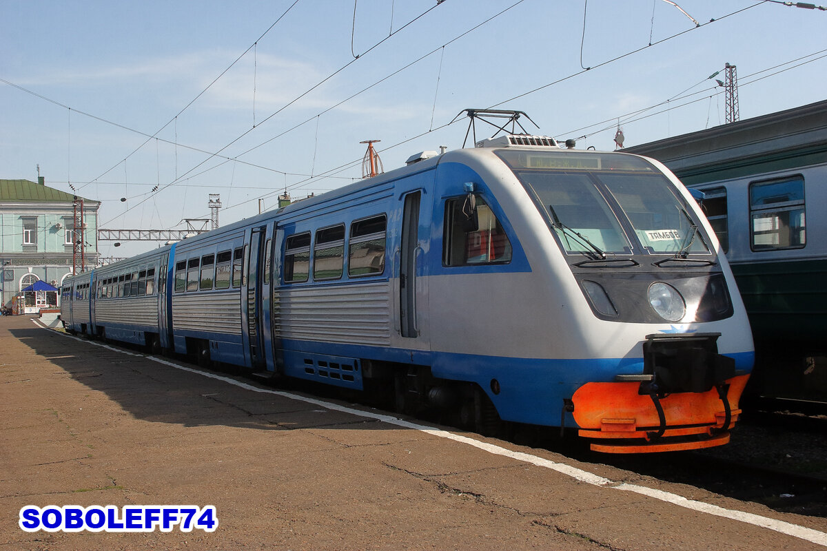 Дизель-поезд РА2-025. Станция Мичуринск-Уральский Юго-Восточной железной дороги. Июль 2009 года