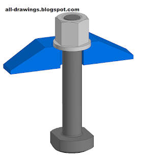 3D модель и чертеж прихвата станочного двустороннего