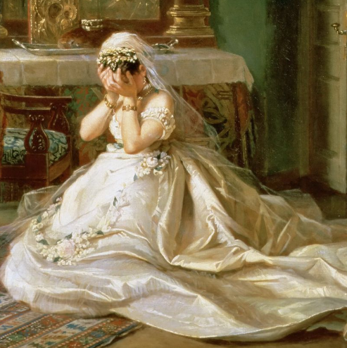 Фирс Сергеевич Журавлев – "Перед венцом" 1874г. (фрагмент)