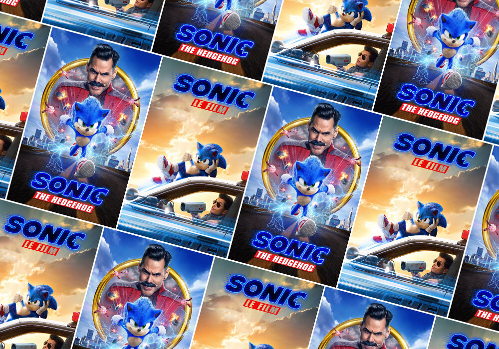 Официальный постер фильма «Соник в кино». Источник kinopoisk.ru