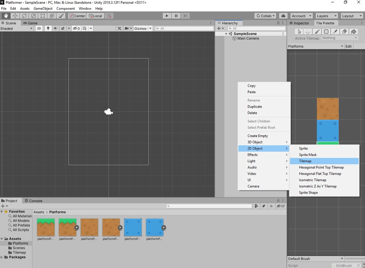 Создание 2D платформера в Unity. Tilemap (тайловая карта) | theХАНТЕР | Дзен
