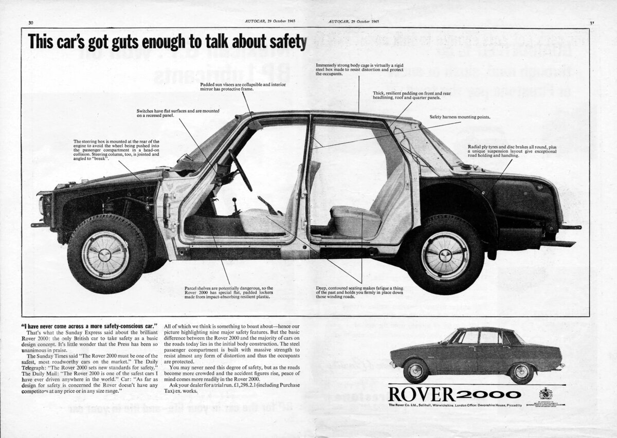 Rover-P6 – первый лауреат европейского конкурса “Лучший автомобиль года”. |  Зеркало заднего вида | Дзен