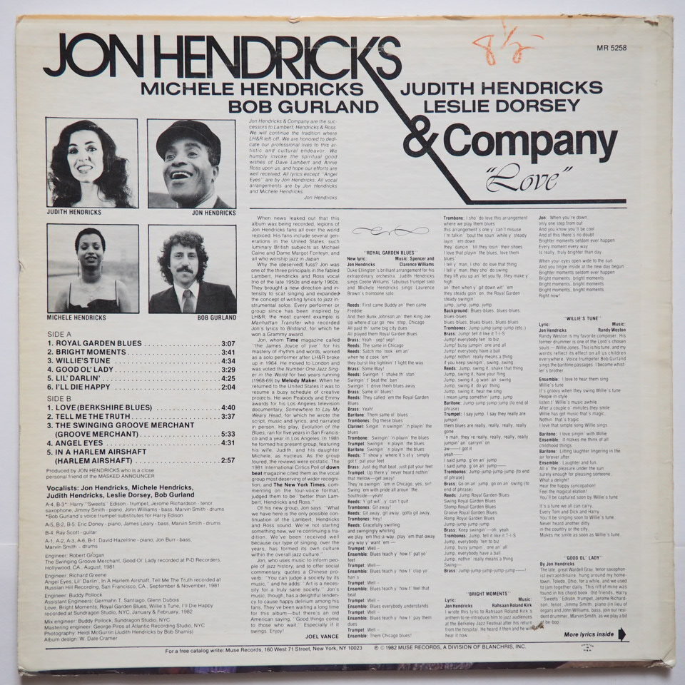Jon Hendricks & Company - Love (Muse, 1982)