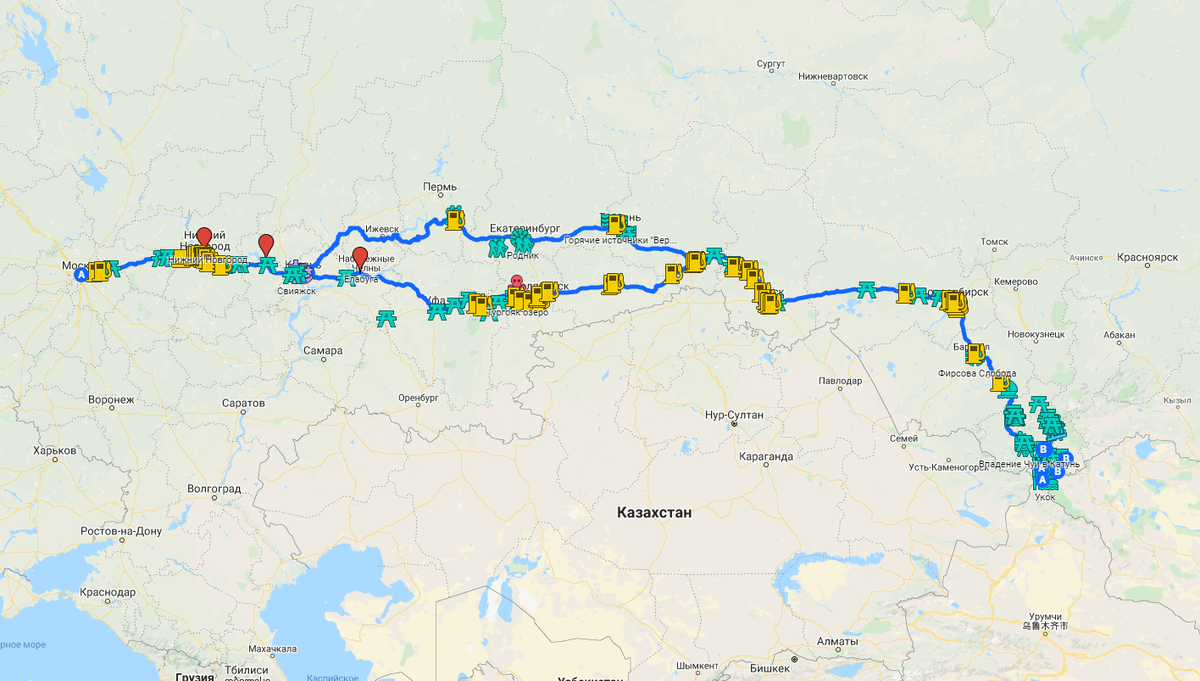 Мой будущий маршрут на карте