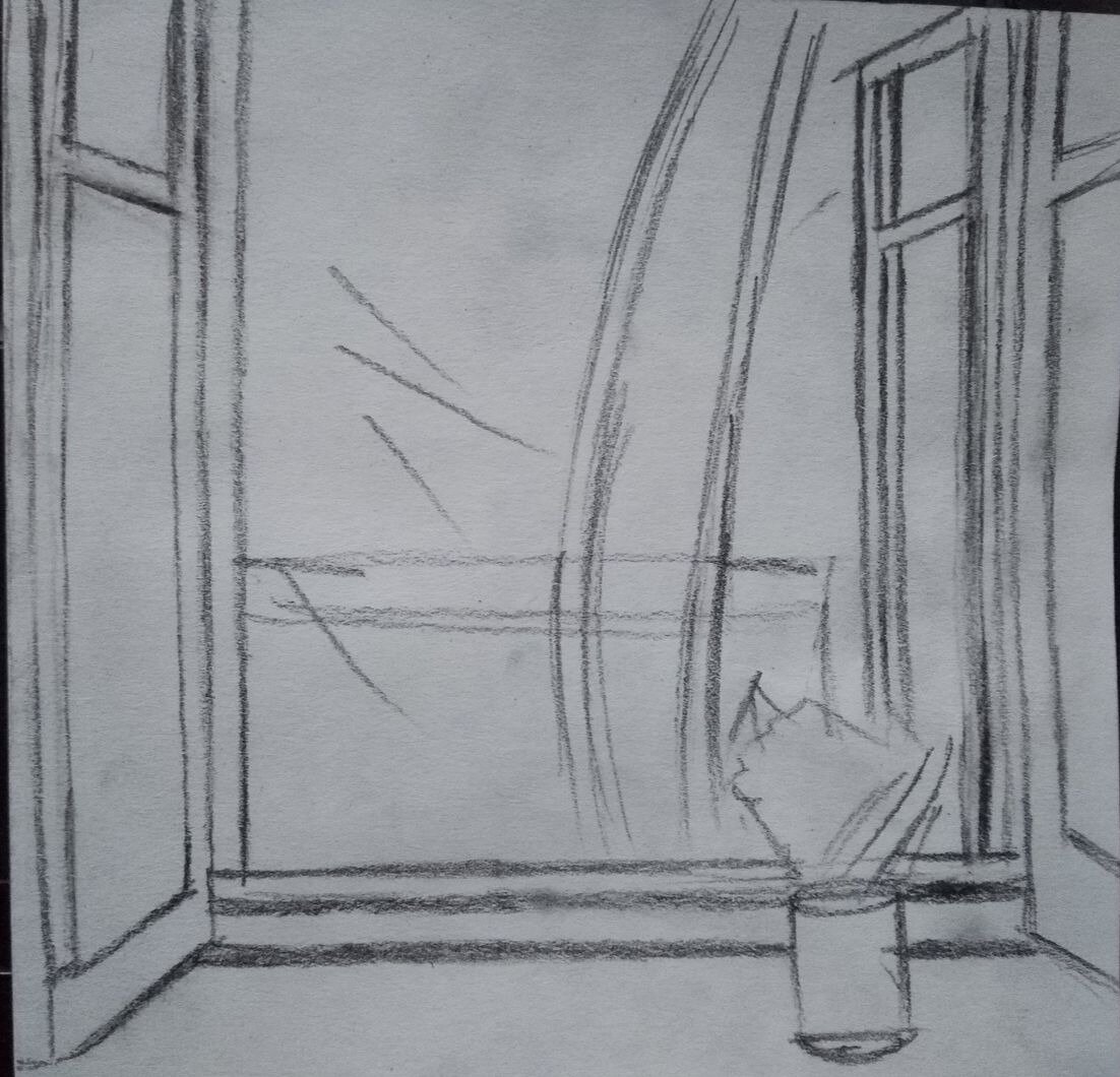 Продолжаю рисовать вид из окна | Пикабу