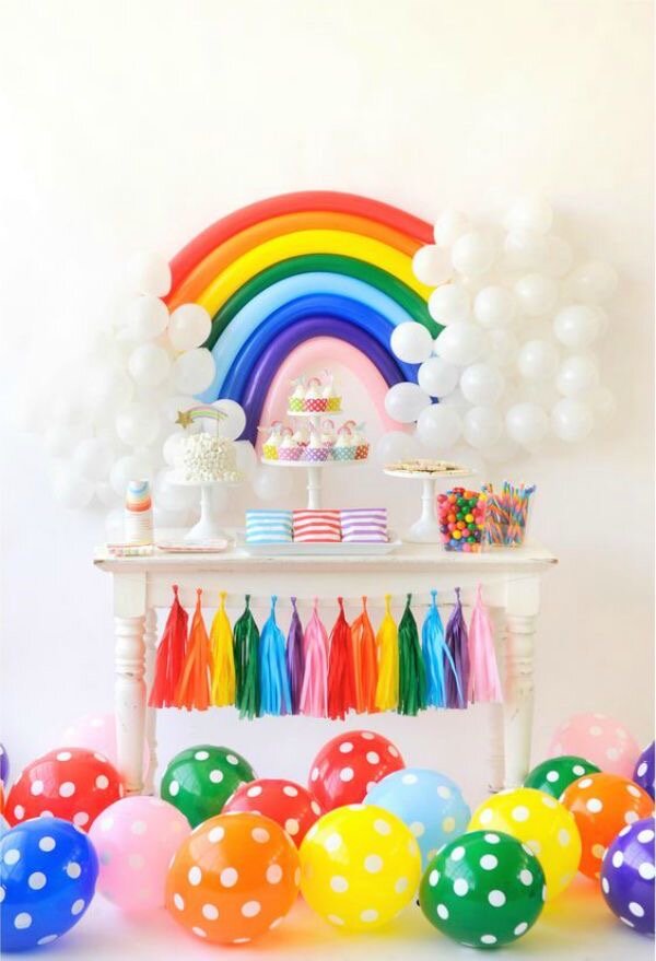 Радуга дуга из шаров. Как устроить праздник для детей. радуга из шаров своими руками