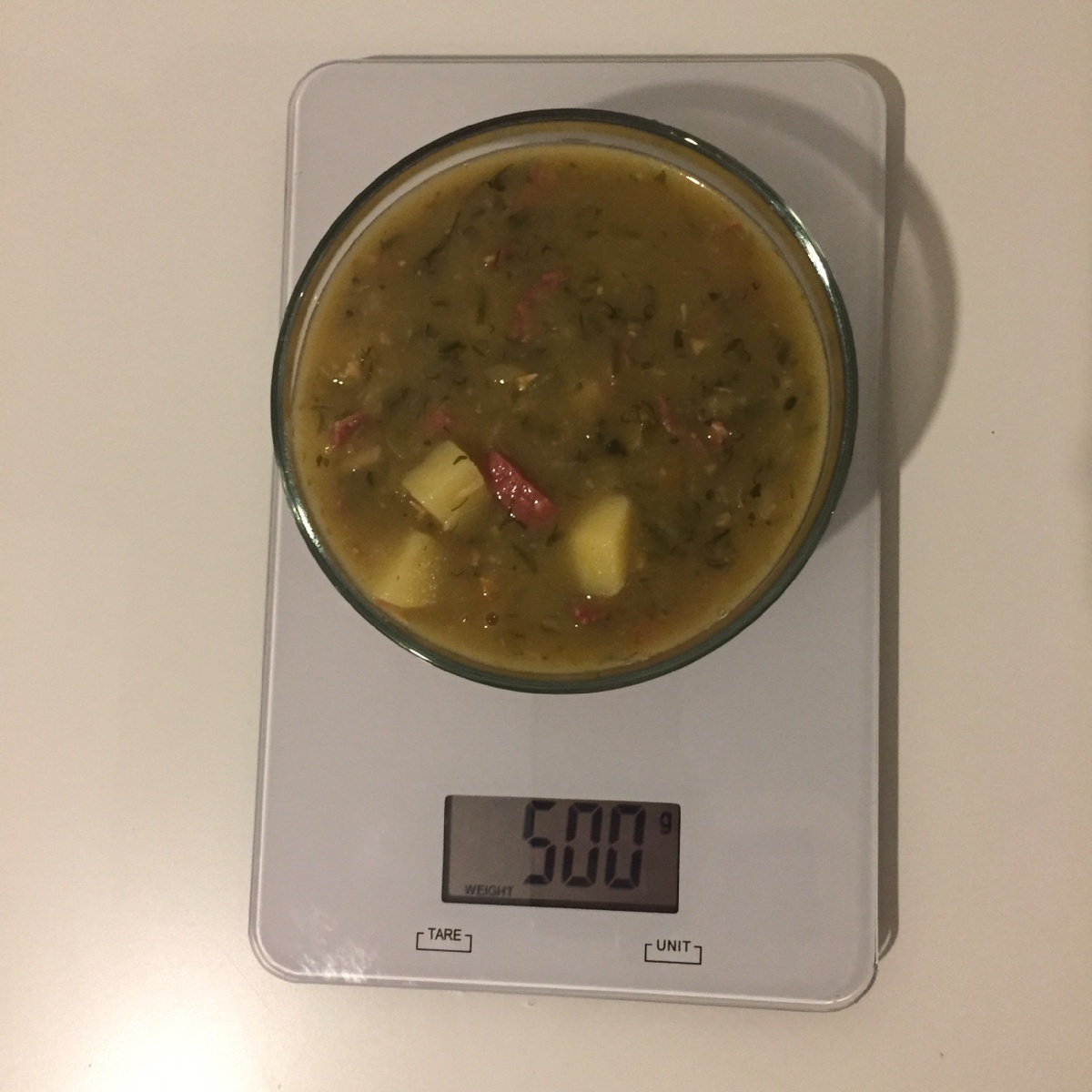 Обед: Гороховый суп. 
Количество: 500г.