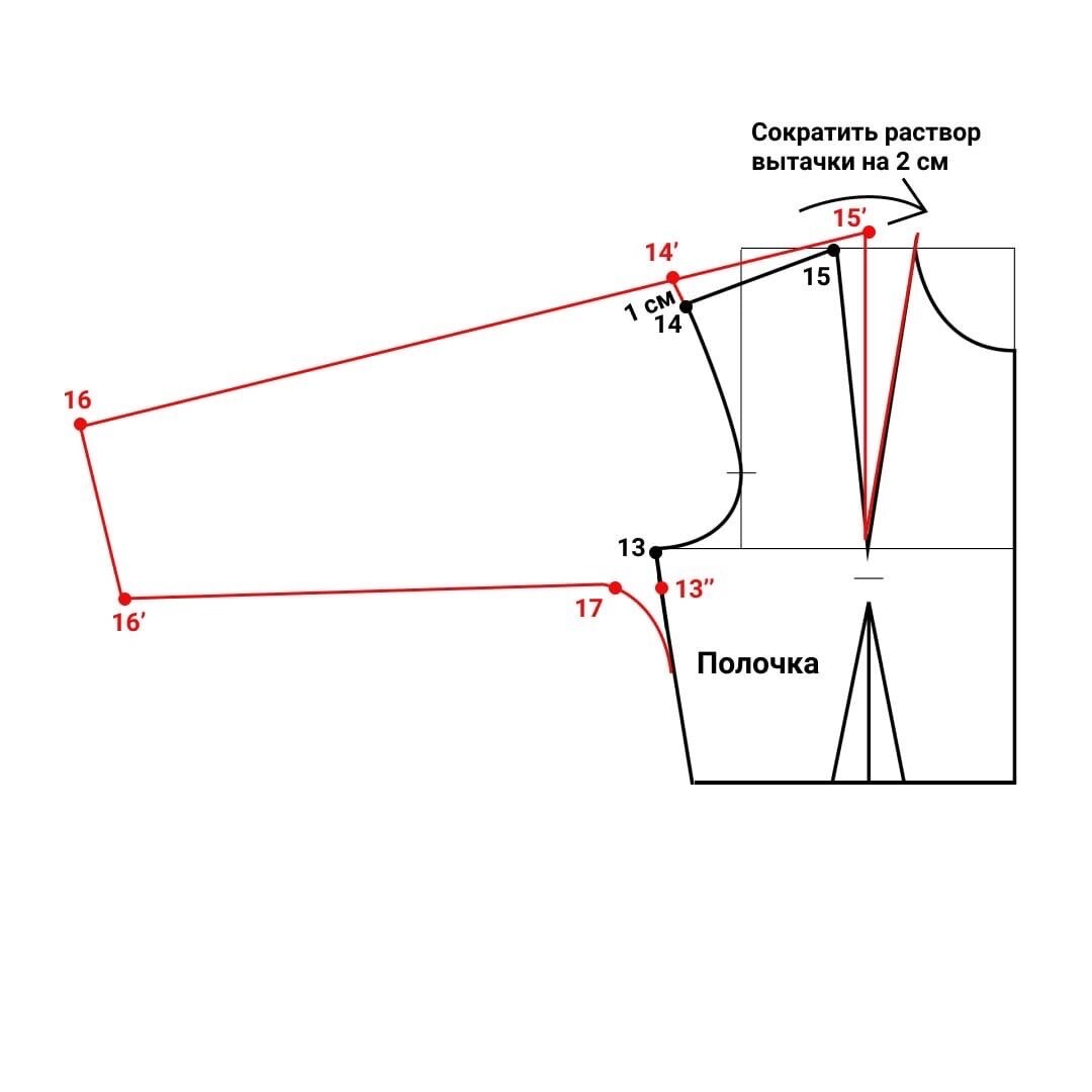 Цельнокроенный рукав чертеж