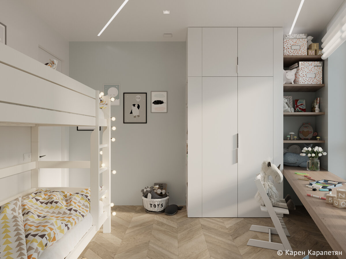 Проект детской в квартире 116 м², ЖК "Сердце Столицы", Москва