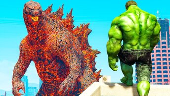 ХАЛК ПРОТИВ ГОДЗИЛЛЫ В ГТА 5 МОДЫ! HULK VS GODZILLA ОБЗОР МОДА В GTA 5 ВИДЕО ИГРЫ MODS ОНЛАЙН