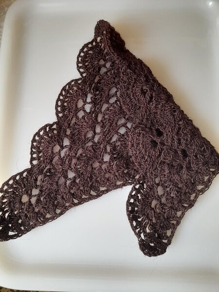 Полушерстяная шаль "Шоколадная ракушка". Апрель, 2022. 