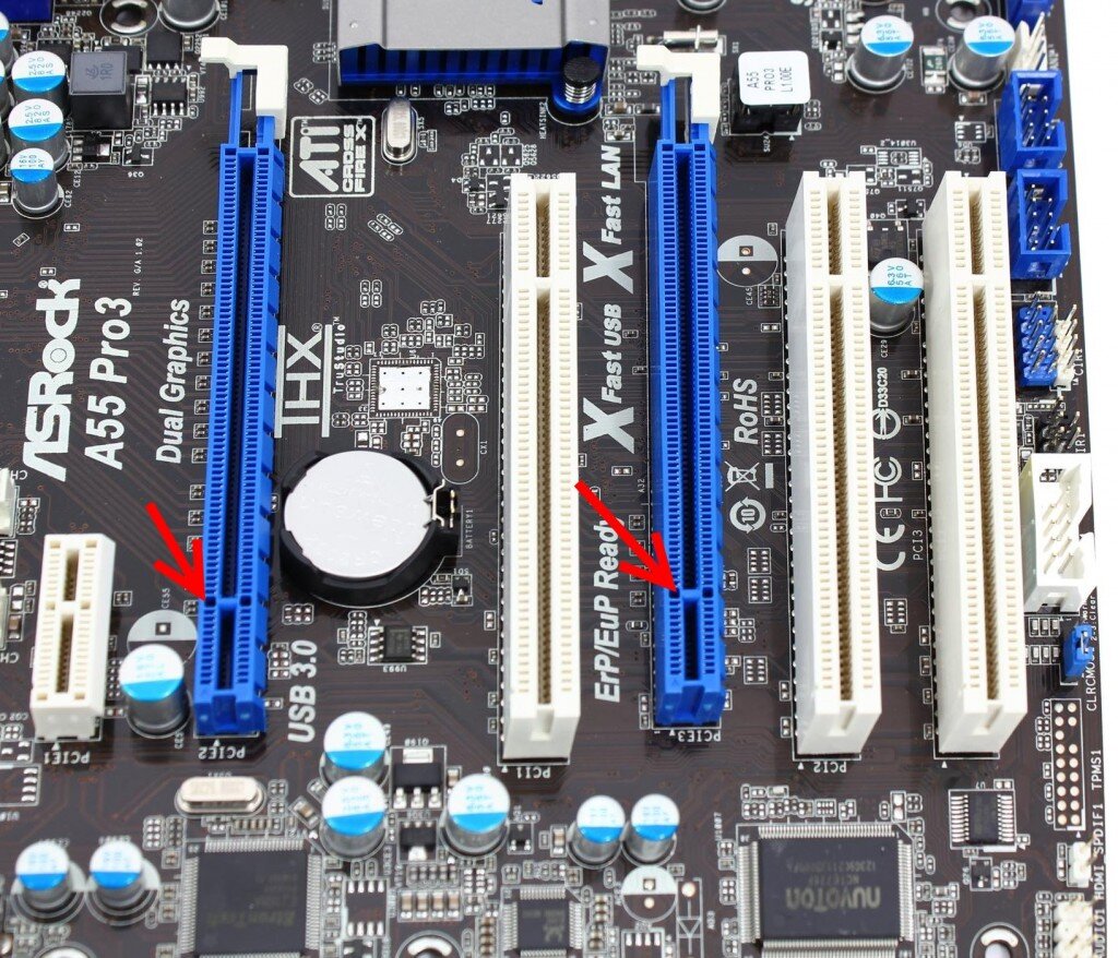 Два слота видеокарты. PCI Express x16 материнская плата. Материнская плата слот PCI Express. PCI Express разъем на материнской плате. Слот PCL на материнской плате.