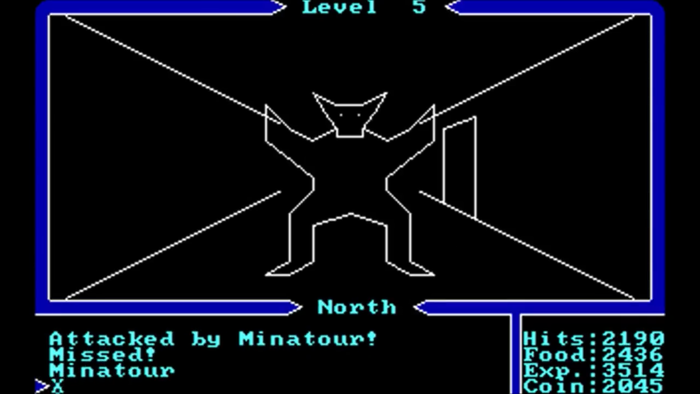 Ultima I (1981, ремейк 1986 года). Minatour делает "хоба". Скрин с ютуба