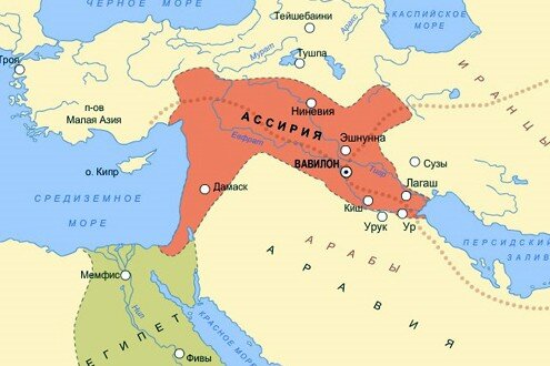 Передняя азия в древности карта