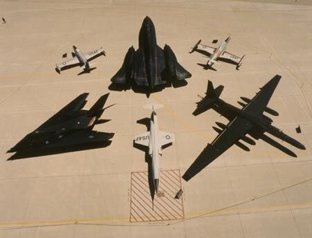 F-104, F-117, F-84, SR-71, P-80 и U-2.