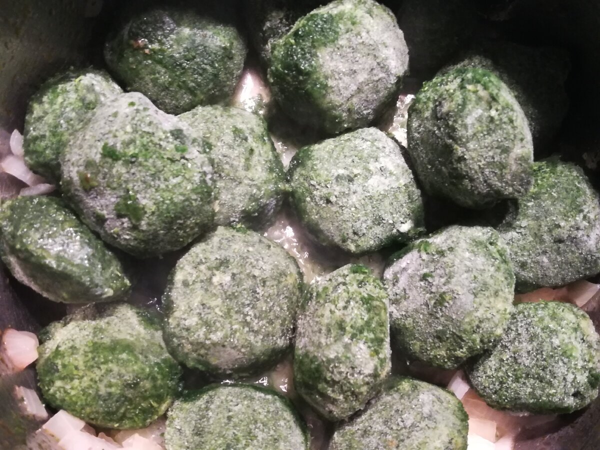 Суп из замороженого (резаного) шпината