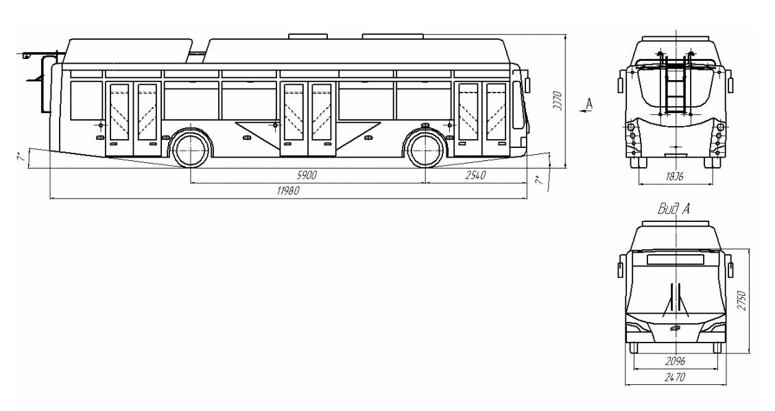 Чертёж троллейбуса