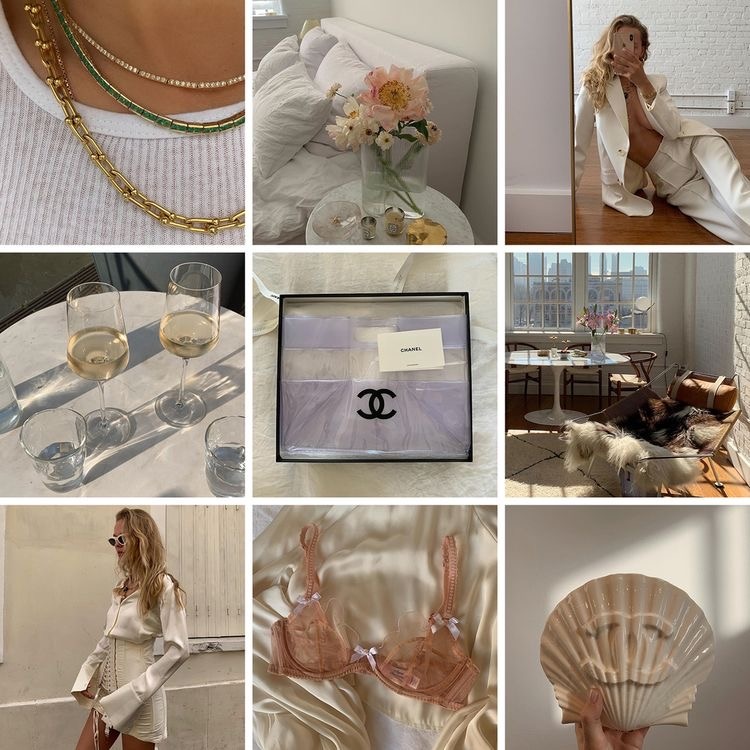 Пример мудборда для ленты Инстаграм 