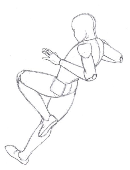 Манекен приземляется