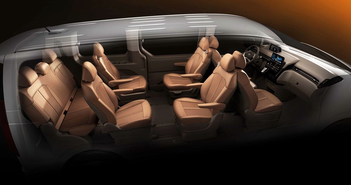 Интерьер Hyundai Staria, 2021-2022. Фото: hyundai.com