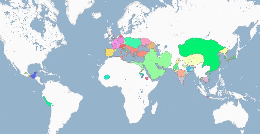 Мир в 661 году. Источник - geocron