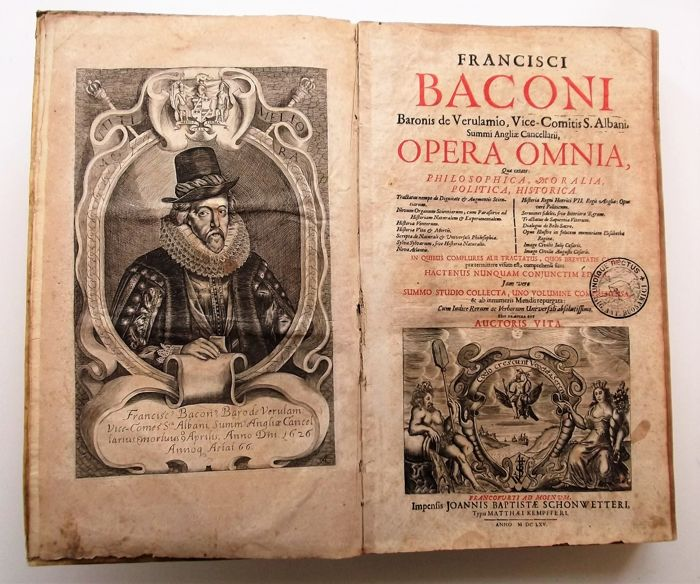 Книга Ф. Бэкона "Великое восстановление наук". Источник изображения: https://www.catawiki.com/l/18552063-francis-bacon-opera-omnia-1665