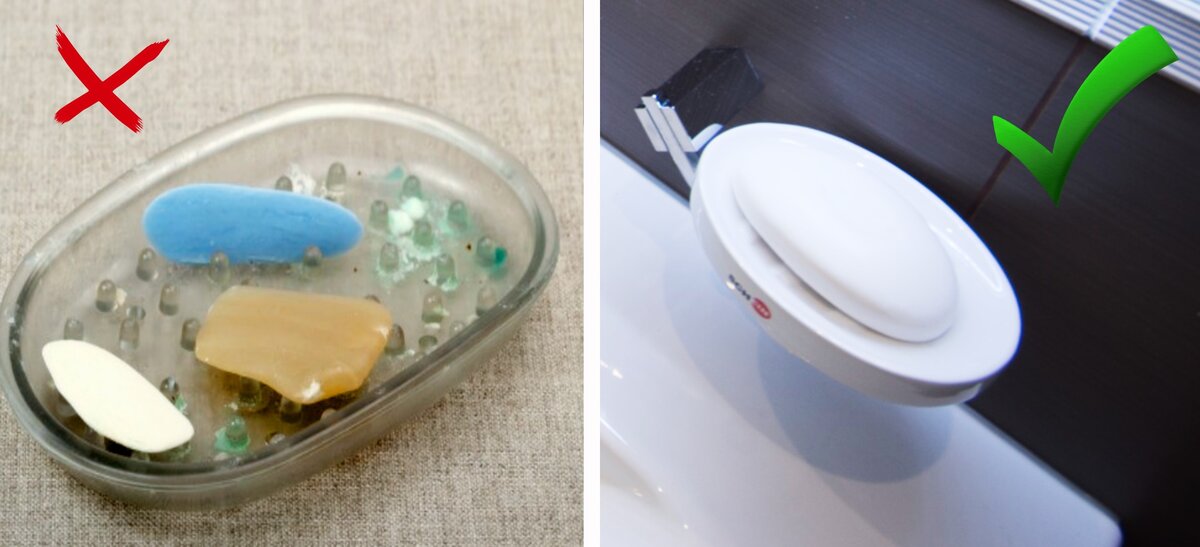 Обмылки и грязная мыльница очень портят впечатление о доме и хозяевах.