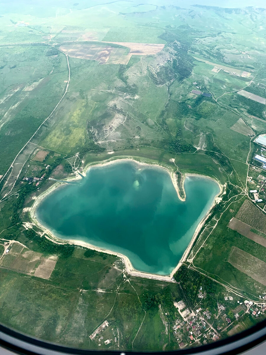 Вид с самолёта при подлёте к Симферополю.