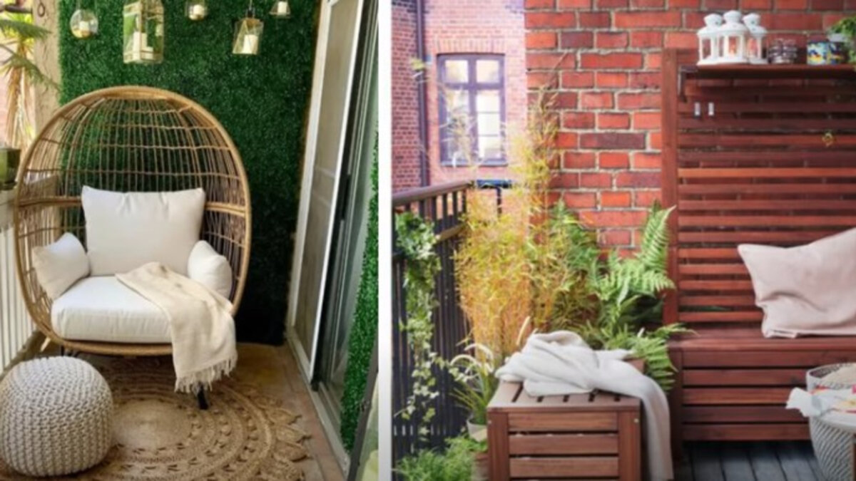 Добавление на балкон посадочного места - кресла, стула или мини-дивана - первый шаг к созданию расслабляющей обстанвоки