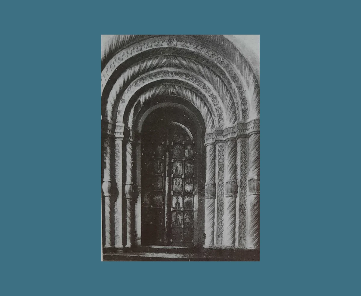 Распятие. Клеймо Васильевских врат. 1336 г.