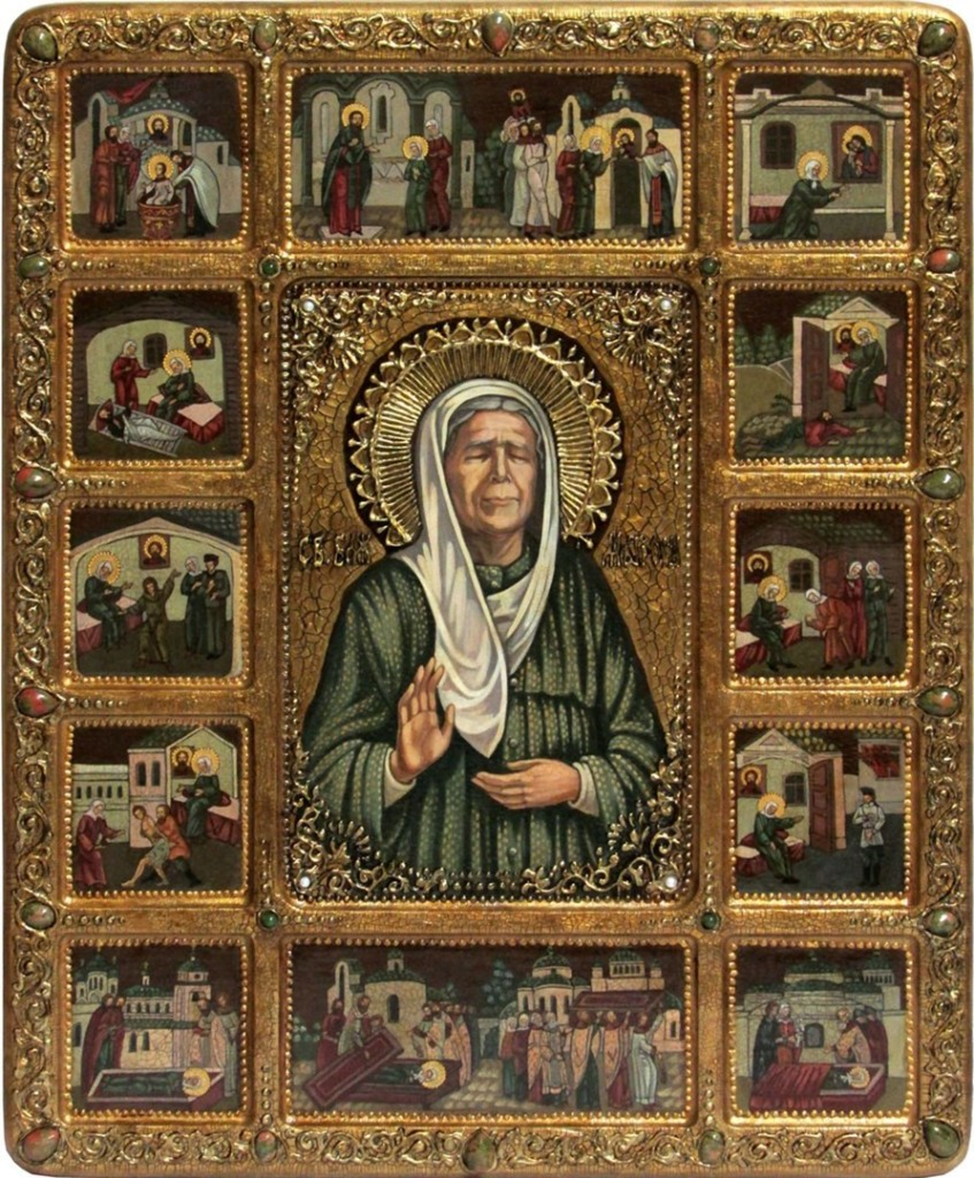 икона с житием блаженной Матроны Московской