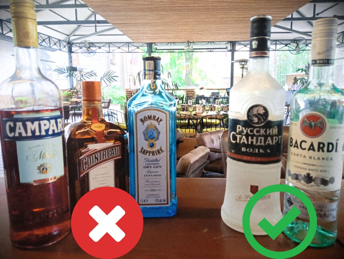 Куантро, кампари и джин имеют сильную     ароматику, которая пренепременно исказит                       вкус готового биттера