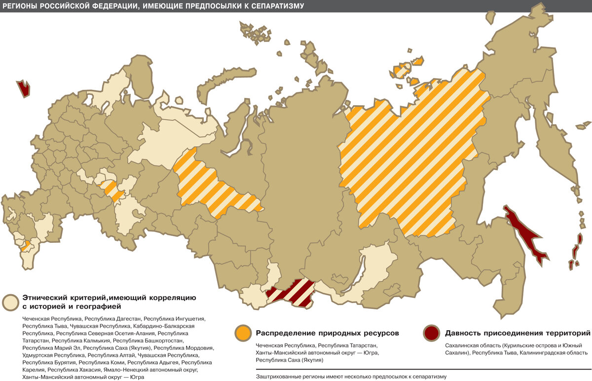 Карта российского сепаратизма. Фото zn.ua 