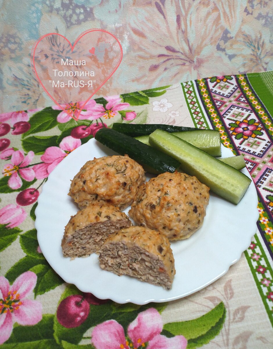 ПП-котлетки из куриной грудки с грибами 