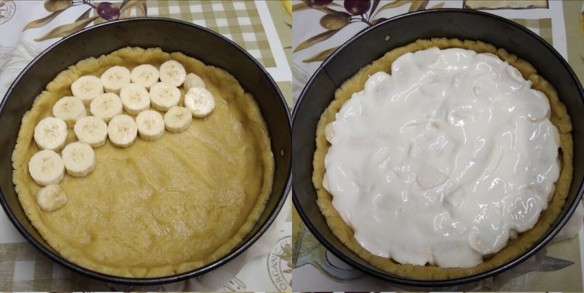 Пирог с бананом и взбитыми белками