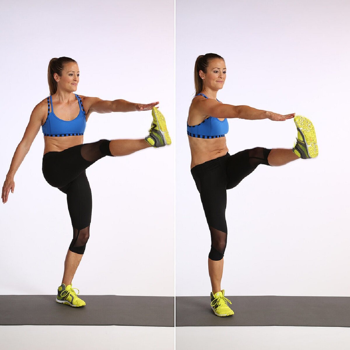 Поднимаем каждую ногу вверх по 10 раз.