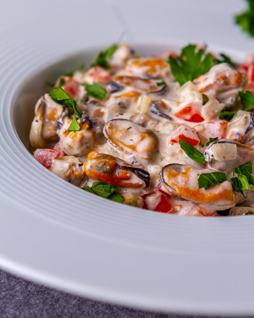 Мидии тушенные в сливках🍲