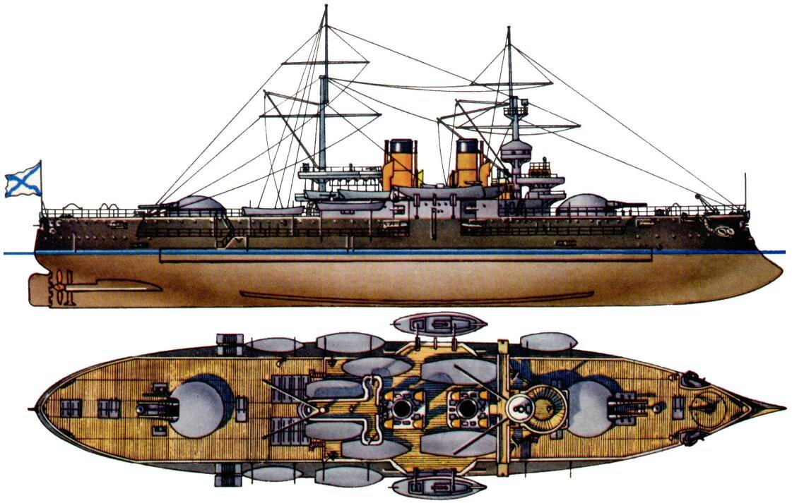 Внешний вид броненосца "Двенадцать Апостолов".