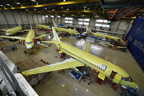 Сборка Sukhoi Superjet 100, фото - РИА Новости, https://ria.ru/20190826/1557908015.html
