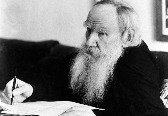 Лев Николаевич за работой.