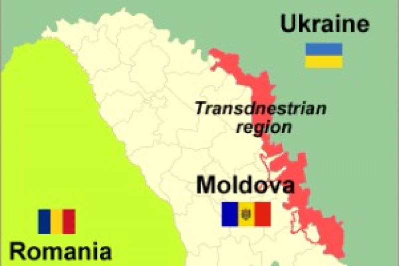 Карта ПМР. Красный- Приднестровье.